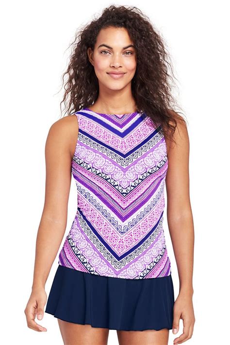 high neck tankini lands end|high neck tankini swimsuit top.